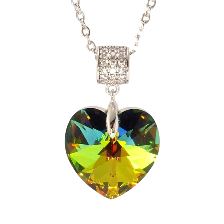 Кулон Xuping колір Родій з кр-ми Swarovski на ланцюжку Кристальне серце Vitrail Medium дл. 40-45см х 2мм фото №11 Кулон Xuping колір Родій з кр-ми Swarovski на ланцюжку Кристальне серце Vitrail Medium дл. 40-45см х 2мм фото №11