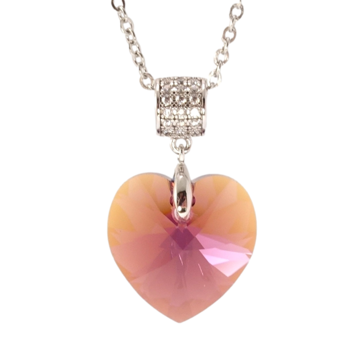 Кулон Xuping колір Родій з кр-ми Swarovski на ланцюжку Кристальне серце Amethyst дл. 40-45см х 2мм фото №4 Кулон Xuping колір Родій з кр-ми Swarovski на ланцюжку Кристальне серце Amethyst дл. 40-45см х 2мм фото №4
