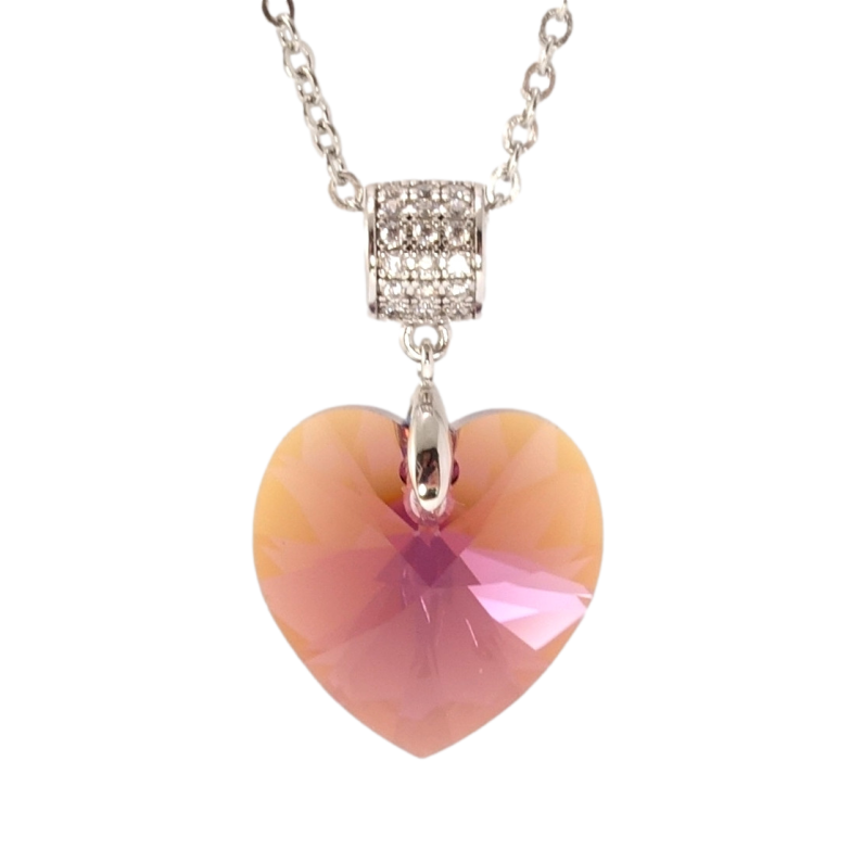Кулон Xuping колір Родій з кр-ми Swarovski на ланцюжку Кристальне серце Amethyst дл. 40-45см х 2мм фото №4 Кулон Xuping колір Родій з кр-ми Swarovski на ланцюжку Кристальне серце Amethyst дл. 40-45см х 2мм фото №4