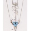 Кулон Xuping колір Родій з кр-ми Swarovski на ланцюжку "Телець із кристалом Aquamarine" дл. 44-49см х 1мм фото №3 Кулон Xuping колір Родій з кр-ми Swarovski на ланцюжку "Телець із кристалом Aquamarine" дл. 44-49см х 1мм фото №3