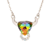 Кулон Xuping цвет Родий с кр-ми Swarovski на цепочке "Телец с кристаллом Vitrail Medium" дл. 44-49см х 1мм фото №2