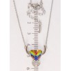 Кулон Xuping цвет Родий с кр-ми Swarovski на цепочке "Телец с кристаллом Vitrail Medium" дл. 44-49см х 1мм фото №3