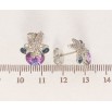 Серьги Xuping цвет Родий с кристаллами Swarovski пусеты Кристаллы Montana и Heliotrope с листом фото №2 Серьги Xuping цвет Родий с кристаллами Swarovski пусеты Кристаллы Montana и Heliotrope с листом фото №2