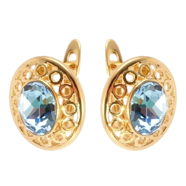 Сережки Xuping колір 18K з кристалами Swarovski англійський замок Різні колечки з кристалами Aquamarine фото №7 Сережки Xuping колір 18K з кристалами Swarovski англійський замок Різні колечки з кристалами Aquamarine фото №7