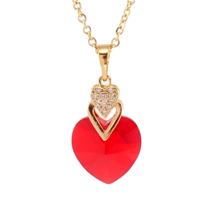 Кулон Xuping колір 18K з кр-ми Swarovski на ланцюжку Кристальне серце Light Siam дл. 40-45см х 2мм фото №17 Кулон Xuping колір 18K з кр-ми Swarovski на ланцюжку Кристальне серце Light Siam дл. 40-45см х 2мм фото №17