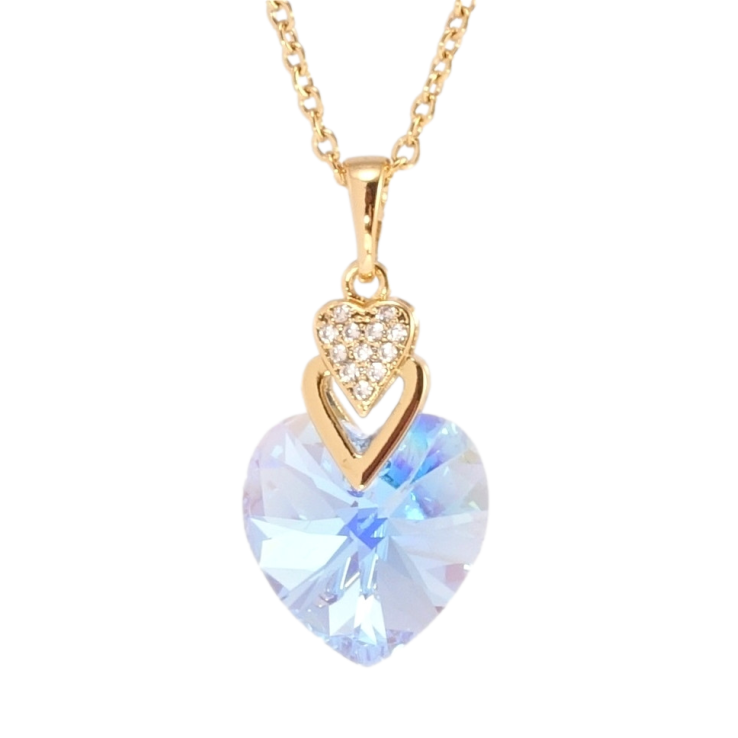 Кулон Xuping колір 18K з кр-ми Swarovski на ланцюжку Кристальне серце Ocean Delite дл. 41-46см х 2мм фото №19