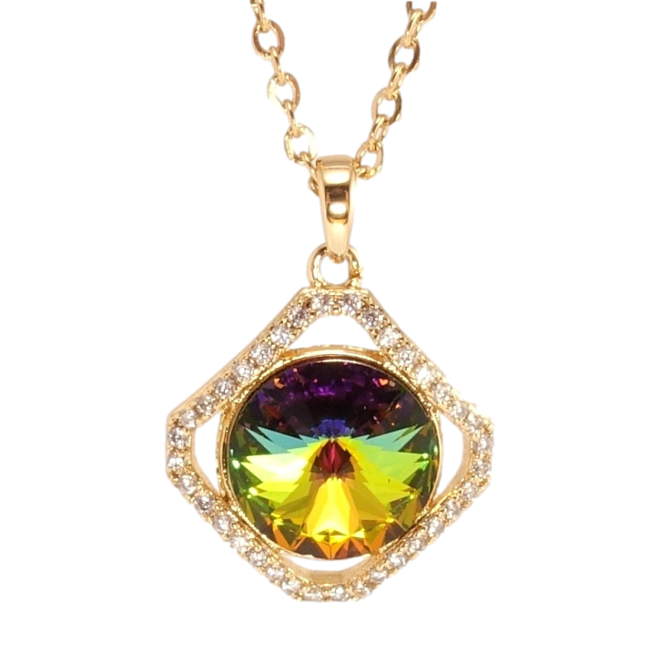 Кулон Xuping колір 18K з кр-ми Swarovski на ланцюжку Фігурна підвіска з кр-ом Vitrail Medium дл. 40-45см х фото №2