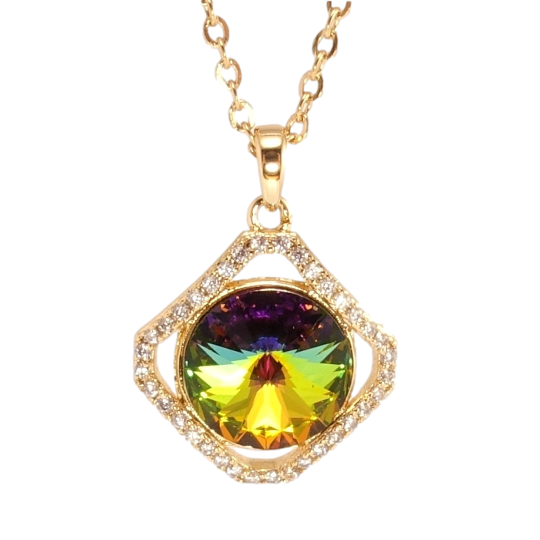 Кулон Xuping колір 18K з кр-ми Swarovski на ланцюжку Фігурна підвіска з кр-ом Vitrail Medium дл. 40-45см х фото №4