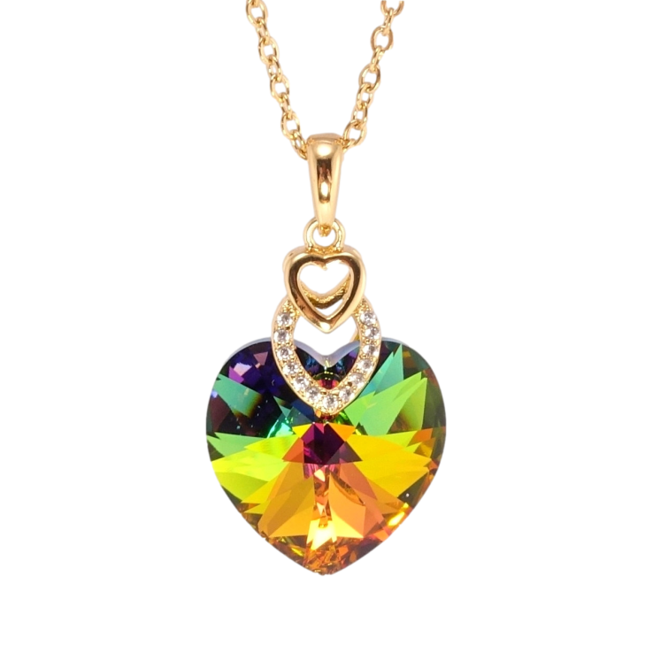 Кулон Xuping колір 18K з кр-ми Swarovski на ланцюжку Кристальне серце Vitrail Medium дл. 40-45см х 2мм фото №14