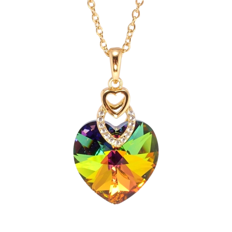 Кулон Xuping колір 18K з кр-ми Swarovski на ланцюжку Кристальне серце Vitrail Medium дл. 40-45см х 2мм фото №4 Кулон Xuping колір 18K з кр-ми Swarovski на ланцюжку Кристальне серце Vitrail Medium дл. 40-45см х 2мм фото №4