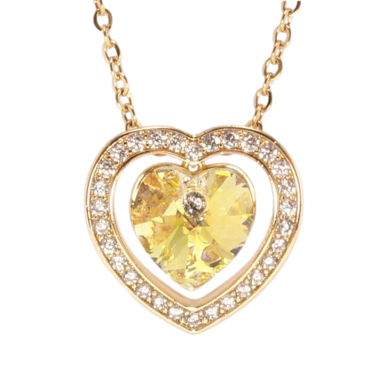 Кулон Xuping цвет 18K с кр-ми Swarovski на цепочке Сердце Sunshine Delite с кристаллами дл. 40-45см х 2мм фото №1