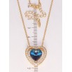 Кулон Xuping цвет 18K с кр-ми Swarovski на цепочке Сердце Metallic Blue с кристаллами дл. 40-45см х 2мм фото №2