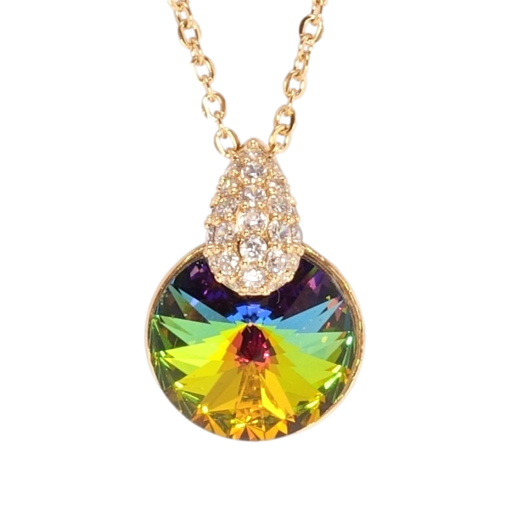 Кулон Xuping колір 18K з кр-ми Swarovski на ланцюжку Кристал Vitrail Medium з крапелькою дл. 40-45см х 2мм фото №21