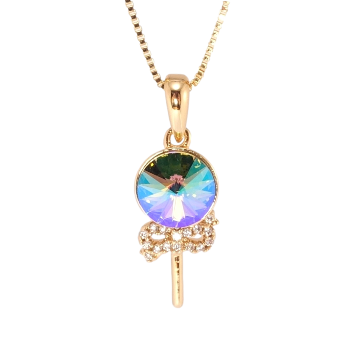 Кулон Xuping колір 18K з кр-ми Swarovski на ланцюжку Грязик кристал Erinite Shimmer дл. 41-46см х 1мм фото №6 Кулон Xuping колір 18K з кр-ми Swarovski на ланцюжку Грязик кристал Erinite Shimmer дл. 41-46см х 1мм фото №6