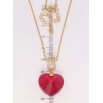 Кулон Xuping колір 18K з кр-ми Swarovski на ланцюжку Кристальне серце Siam дл. 40-45см х 2мм фото №2