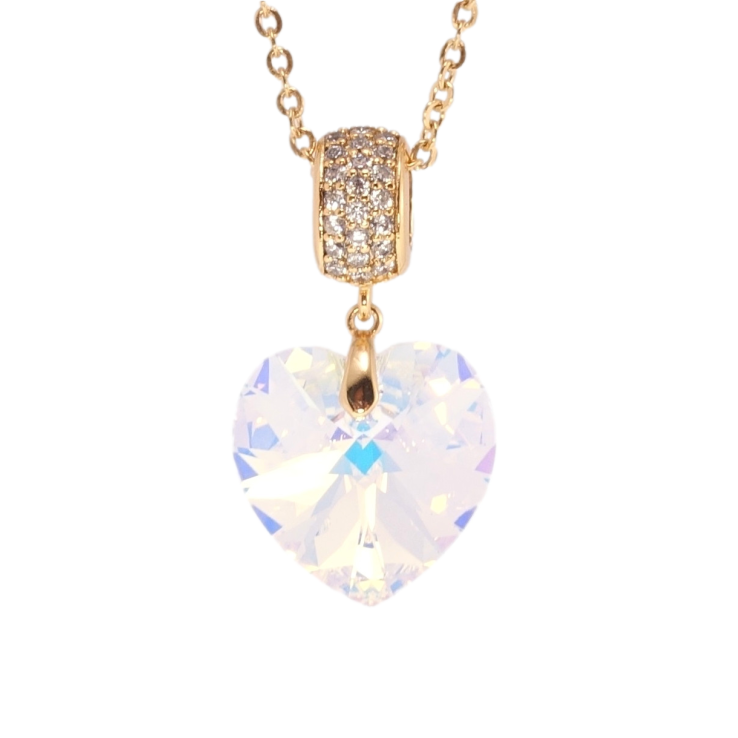 Кулон Xuping колір 18K з кр-ми Swarovski на ланцюжку Кристальне серце Shimmer дл. 40-45см х 2мм фото №18