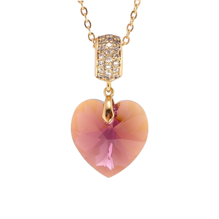 Кулон Xuping колір 18K з кр-ми Swarovski на ланцюжку Кристальне серце Amethyst дл. 40-45см х 2мм фото №14 Кулон Xuping колір 18K з кр-ми Swarovski на ланцюжку Кристальне серце Amethyst дл. 40-45см х 2мм фото №14