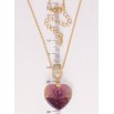 Кулон Xuping колір 18K з кр-ми Swarovski на ланцюжку Кристальне серце Amethyst дл. 40-45см х 2мм фото №2