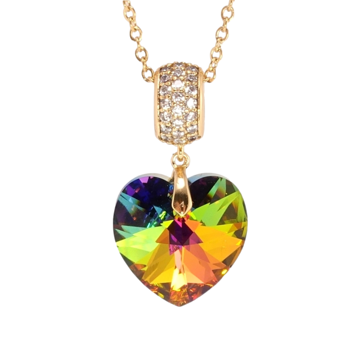 Кулон Xuping колір 18K з кр-ми Swarovski на ланцюжку Кристальне серце Vitrail Medium дл. 40-45см х 2мм фото №6 Кулон Xuping колір 18K з кр-ми Swarovski на ланцюжку Кристальне серце Vitrail Medium дл. 40-45см х 2мм фото №6