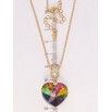 Кулон Xuping колір 18K з кр-ми Swarovski на ланцюжку Кристальне серце Vitrail Medium дл. 40-45см х 2мм фото №2