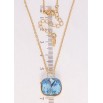 Кулон Xuping цвет 18K с кр-ми Swarovski на цепочке Кристалл Aquamarine с дорожкой кристаллов дл. 39-44см х фото №2 Кулон Xuping цвет 18K с кр-ми Swarovski на цепочке Кристалл Aquamarine с дорожкой кристаллов дл. 39-44см х фото №2