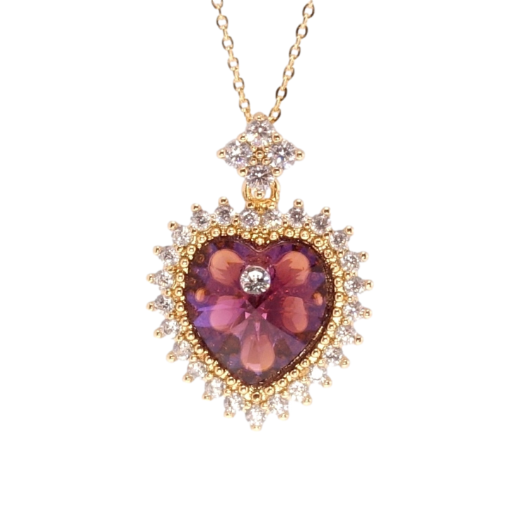 Кулон Xuping колір 18K з кр-ми Swarovski на ланцюжку Серце Burgundy в обрамленні кристалами дл. 40-45см х фото №14 Кулон Xuping колір 18K з кр-ми Swarovski на ланцюжку Серце Burgundy в обрамленні кристалами дл. 40-45см х фото №14