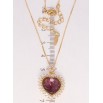 Кулон Xuping колір 18K з кр-ми Swarovski на ланцюжку Серце Burgundy в обрамленні кристалами дл. 40-45см х фото №2 Кулон Xuping колір 18K з кр-ми Swarovski на ланцюжку Серце Burgundy в обрамленні кристалами дл. 40-45см х фото №2
