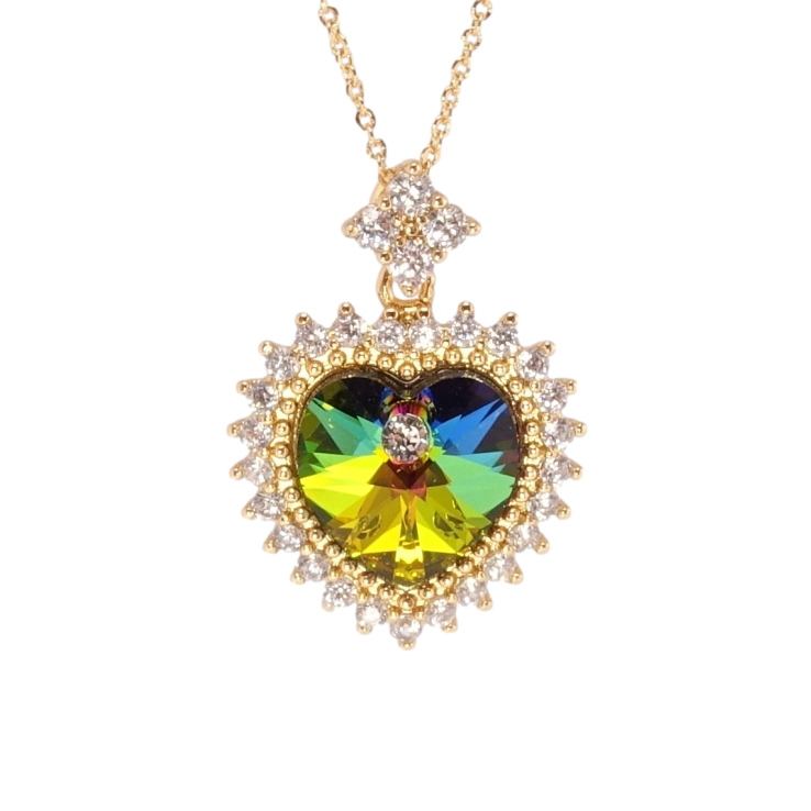 Кулон Xuping колір 18K з кр-ми Swarovski на ланцюжку Серце Vitrail Medium з кристалами дл. 40-46см х 1мм фото №4