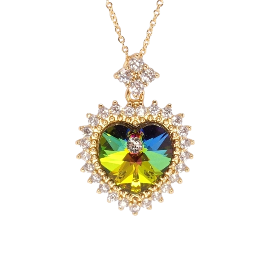 Кулон Xuping колір 18K з кр-ми Swarovski на ланцюжку Серце Vitrail Medium з кристалами дл. 40-46см х 1мм фото №1