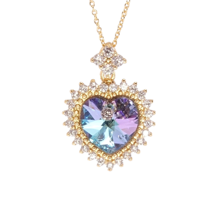 Кулон Xuping колір 18K з кр-ми Swarovski на ланцюжку Серце Paradise Shine з кристалами дл. 40-45см х 1мм фото №6