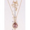 Кулон Xuping колір 18K з кр-ми Swarovski на ланцюжку Крапелька Amethyst з кристалами дл. 40-45см х 1мм фото №2