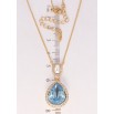 Кулон Xuping колір 18K з кр-ми Swarovski на ланцюжку Крапелька Aquamarine з кристалами дл. 40-45см х 1мм фото №2 Кулон Xuping колір 18K з кр-ми Swarovski на ланцюжку Крапелька Aquamarine з кристалами дл. 40-45см х 1мм фото №2