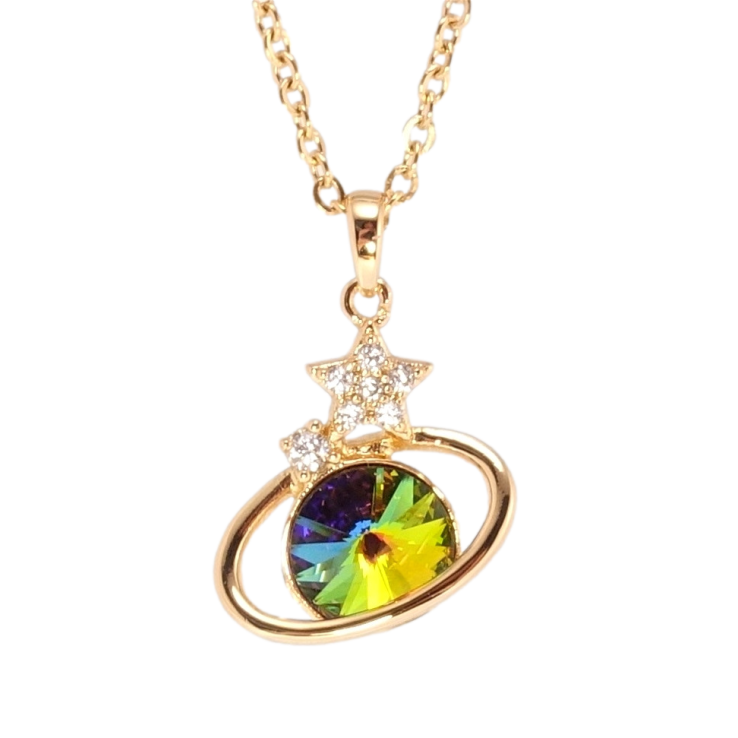 Кулон Xuping колір 18K з кр-ми Swarovski на ланцюжку Сатурн із зірками кр-лл Vitrail Medium дл. 40-45см х фото №22 Кулон Xuping колір 18K з кр-ми Swarovski на ланцюжку Сатурн із зірками кр-лл Vitrail Medium дл. 40-45см х фото №22