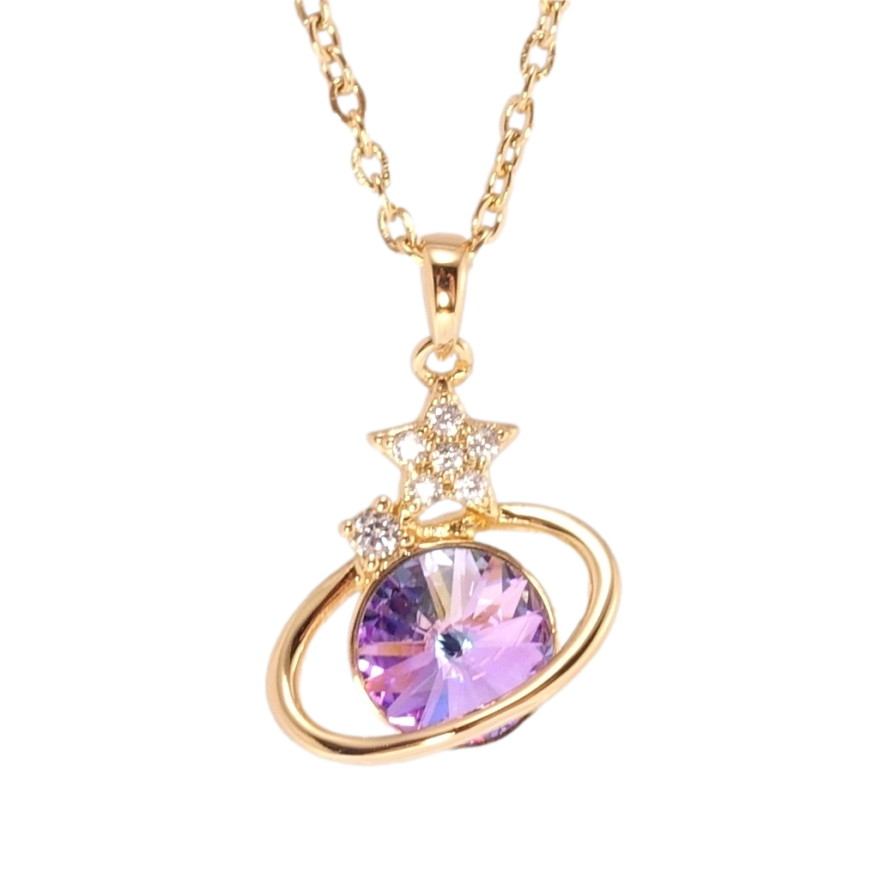 Кулон Xuping цвет 18K с кр-ми Swarovski на цепочке Сатурн с звездами кр-лл Paradise Shine дл. 40-45см х фото №1