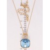 Кулон Xuping цвет 18K с кр-ми Swarovski на цепочке Замочек с кристаллом Aquamarine дл. 39-44см х 1мм фото №2 Кулон Xuping цвет 18K с кр-ми Swarovski на цепочке Замочек с кристаллом Aquamarine дл. 39-44см х 1мм фото №2