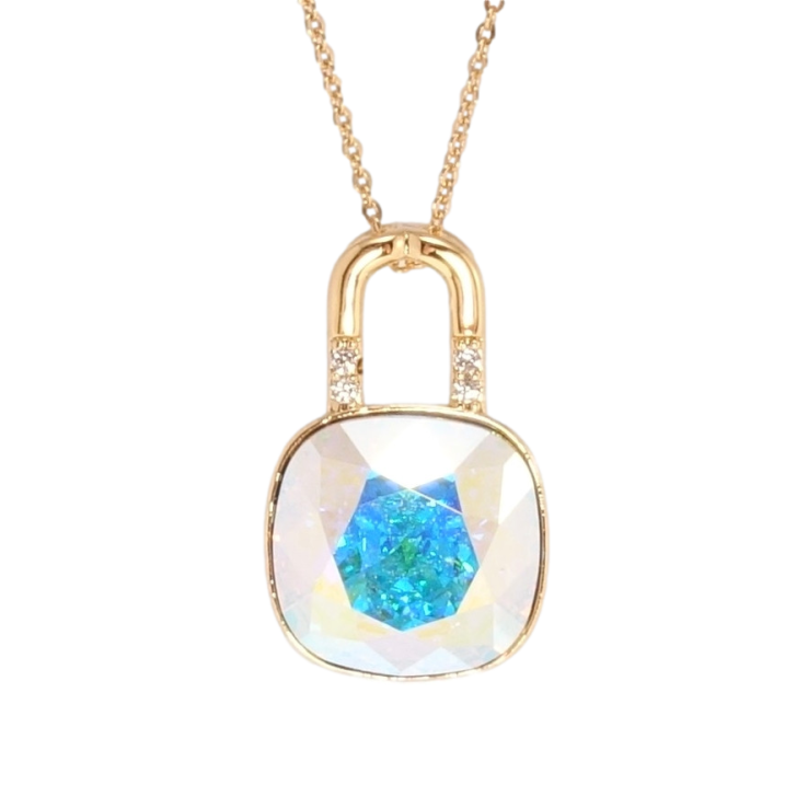 Кулон Xuping колір 18K з кр-ми Swarovski на ланцюжку Замочок з кристалом AВ дл. 39-44см х 1мм фото №20 Кулон Xuping колір 18K з кр-ми Swarovski на ланцюжку Замочок з кристалом AВ дл. 39-44см х 1мм фото №20