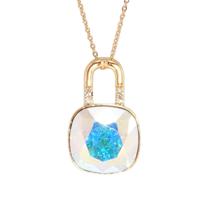 Кулон Xuping колір 18K з кр-ми Swarovski на ланцюжку Замочок з кристалом AВ дл. 39-44см х 1мм фото №4