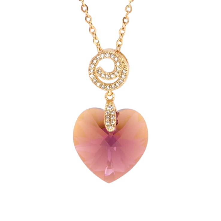 Кулон Xuping колір 18K з кр-ми Swarovski на ланцюжку Кристальне серце Burgundy дл. 40-45см х 2мм фото №13 Кулон Xuping колір 18K з кр-ми Swarovski на ланцюжку Кристальне серце Burgundy дл. 40-45см х 2мм фото №13