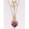 Кулон Xuping колір 18K з кр-ми Swarovski на ланцюжку Кристальне серце Burgundy дл. 40-45см х 2мм фото №2