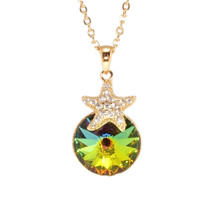 Кулон Xuping колір 18K з кр-ми Swarovski на ланцюжку Кристал Vitrail Medium із зірочкою дл. 40-45см х фото №21 Кулон Xuping колір 18K з кр-ми Swarovski на ланцюжку Кристал Vitrail Medium із зірочкою дл. 40-45см х фото №21