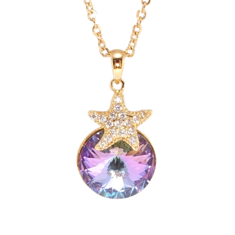Кулон Xuping цвет 18K с кр-ми Swarovski на цепочке Кристалл Paradise Shine с звездочкой дл. 40-45см х фото №4