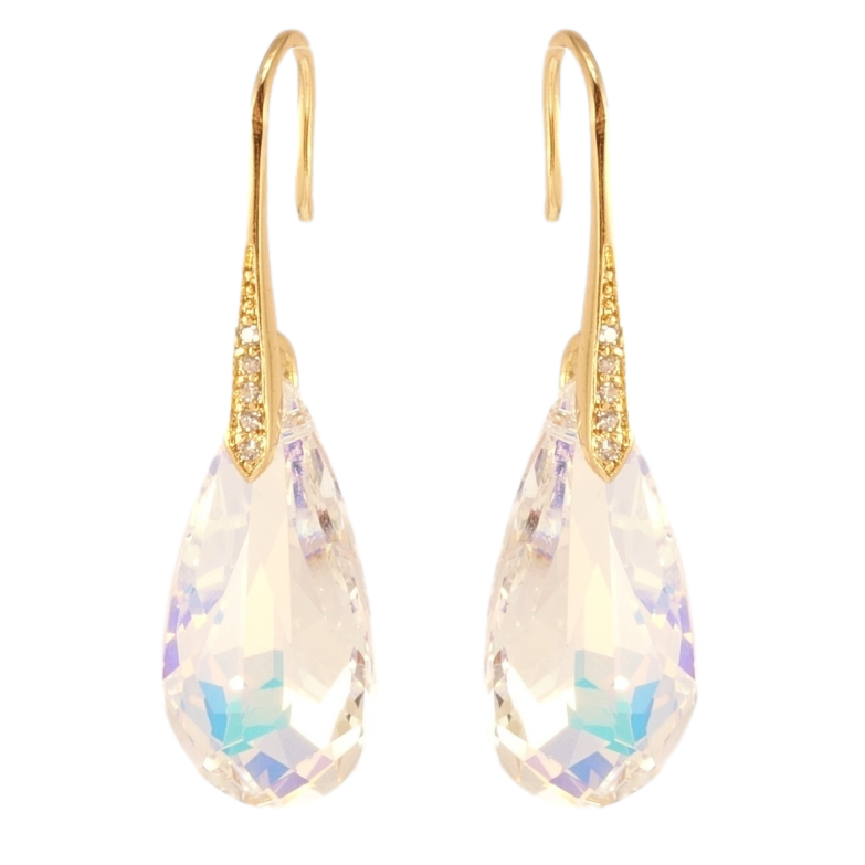 Сережки Xuping колір 18K з кристалами Swarovski французький замок Кристальні крапельки Shimmer фото №4 Сережки Xuping колір 18K з кристалами Swarovski французький замок Кристальні крапельки Shimmer фото №4