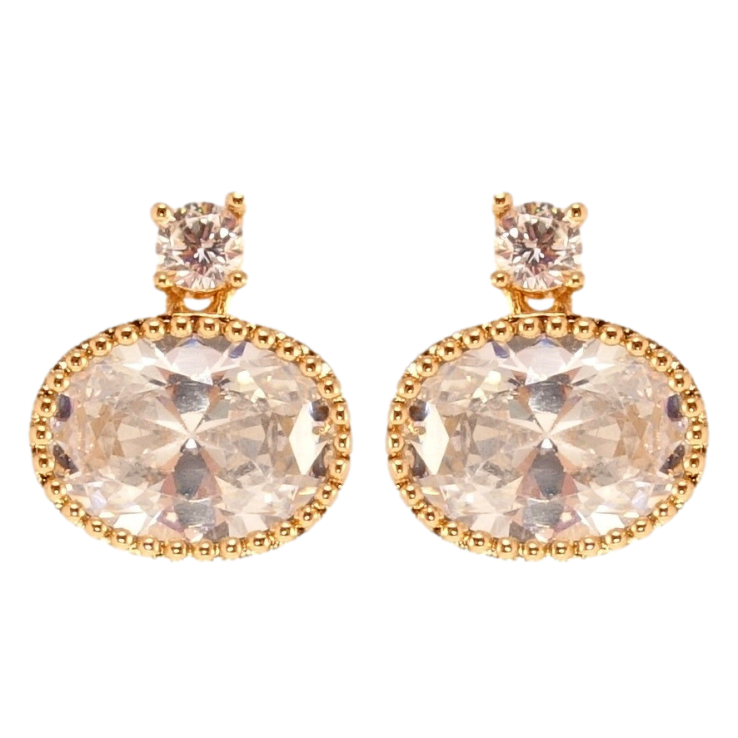 Серьги Xuping QQMM Позолота 18K пусеты Овальные кристаллы фото №5 Серьги Xuping QQMM Позолота 18K пусеты Овальные кристаллы фото №5