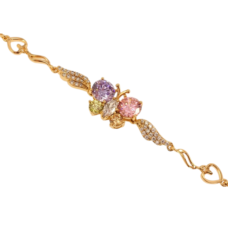 Браслет Xuping Позолота 18K Бабочка из разноцветных кристаллов длина с доп.замком 17,19см х 4-11мм фото №8