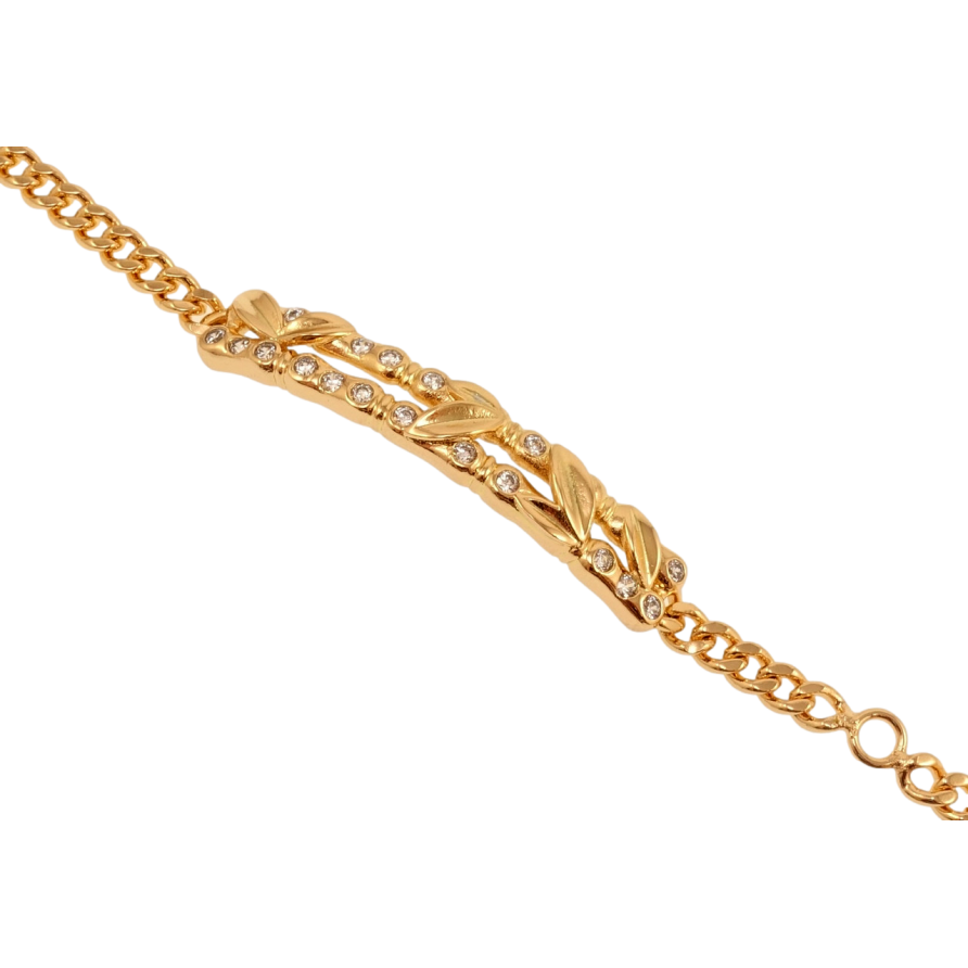Браслет Xuping Позолота 18K Панцирное плетение с живописной вставкой длина с доп.цеп. 16,5-22,5см х 4мм фото №1 Браслет Xuping Позолота 18K Панцирное плетение с живописной вставкой длина с доп.цеп. 16,5-22,5см х 4мм фото №1