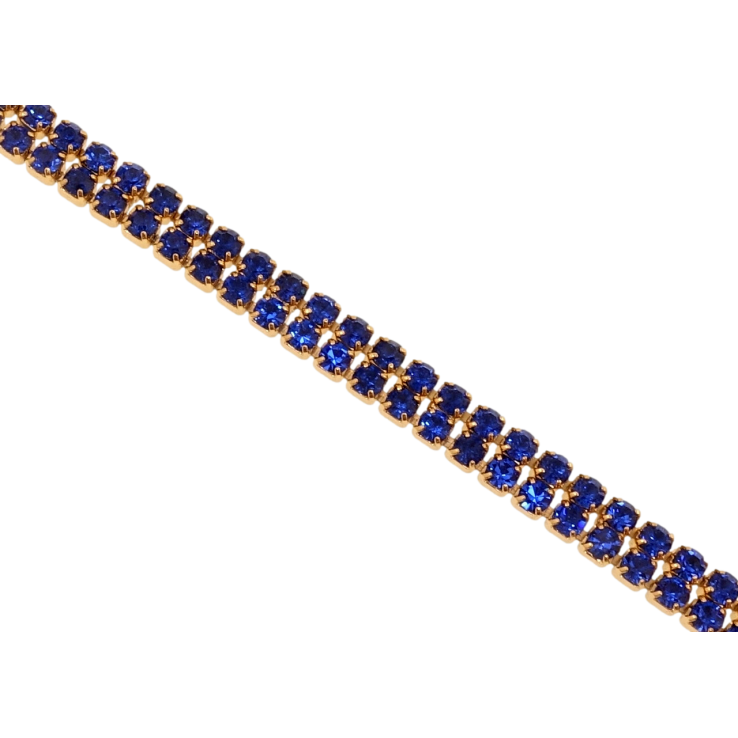 Браслет Xuping Позолота 18K Двойная дорожка синих кристаллов длина с доп.замком 16.5,19см х 4мм фото №17 Браслет Xuping Позолота 18K Двойная дорожка синих кристаллов длина с доп.замком 16.5,19см х 4мм фото №17