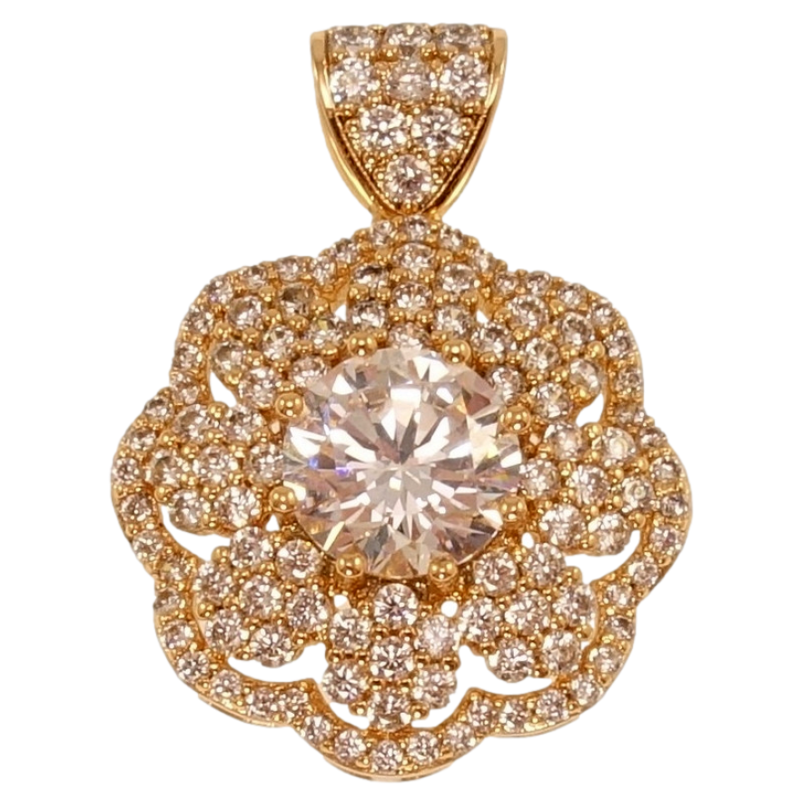 Кулон Xuping Позолота 18K Розкішна квітка з інкрустацією цирконієм фото №1 Кулон Xuping Позолота 18K Розкішна квітка з інкрустацією цирконієм фото №1
