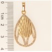 Кулон Xuping Позолота 18K Капелька с цирконием и узором насечками фото №2