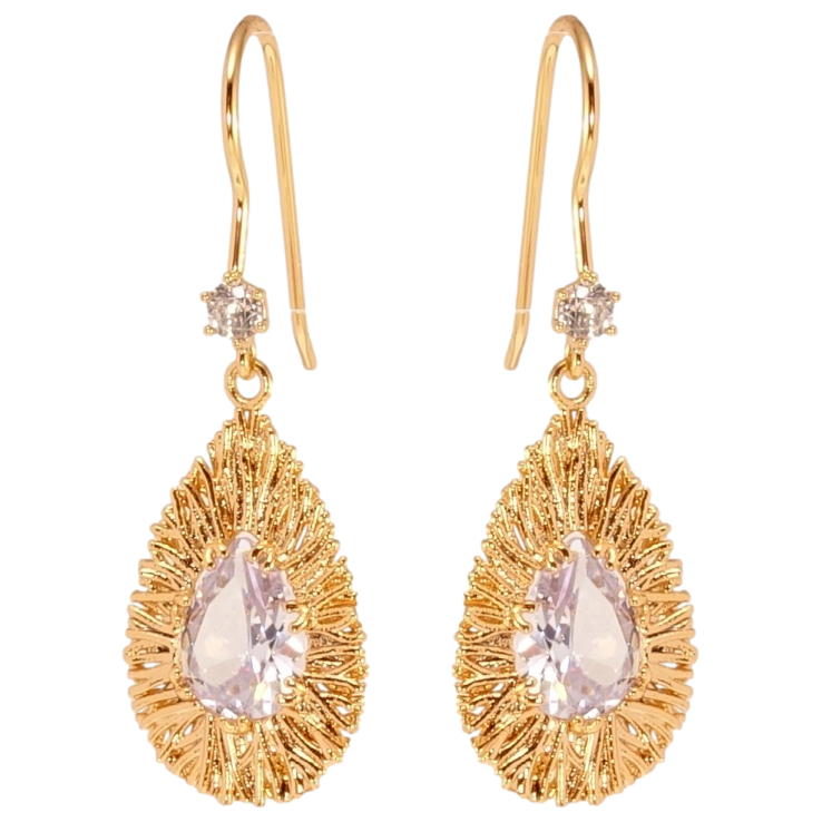 Серьги Xuping QQMM Позолота 18K французский замок Декоративные капельки с кристаллами фото №14