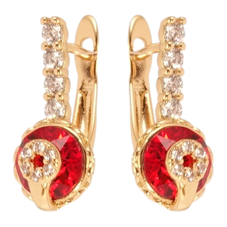 Сережки Xuping колір 18K з кристалами Swarovski англійський замок Кристал Light Siam на доріжці фото №13 Сережки Xuping колір 18K з кристалами Swarovski англійський замок Кристал Light Siam на доріжці фото №13